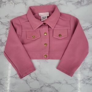 Youngland Pink Y2K Cropped Jacket Girls Infant 18mo